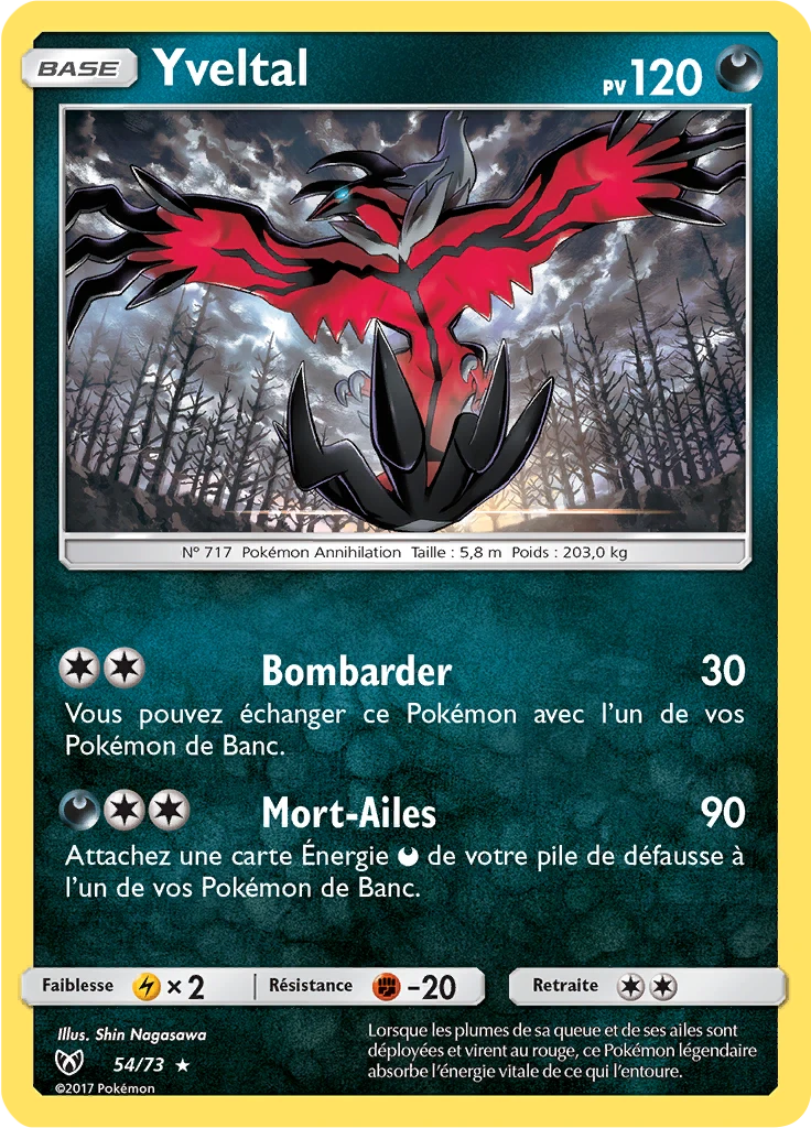 Carte Pokémon Yveltal de l'extension Légendes Brillantes
