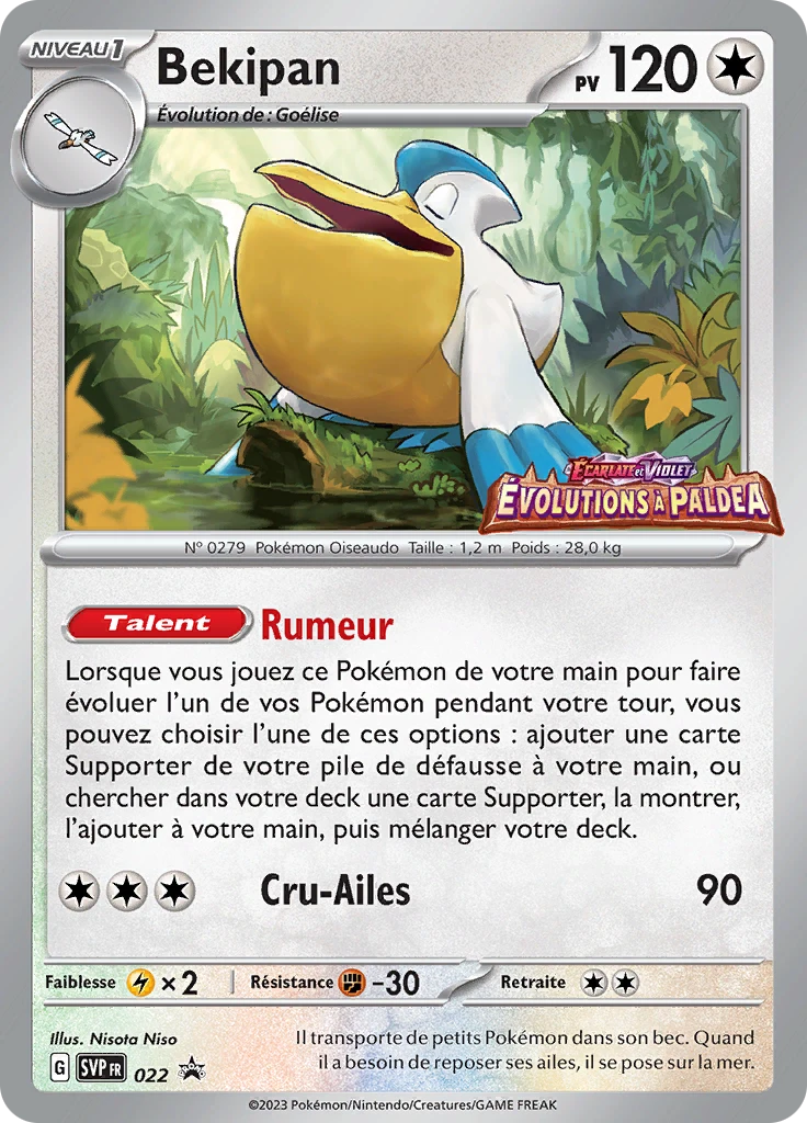 Carte Pokémon Bekipan de l'extension SVP Black Star Promos