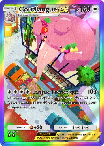 Carte Pokémon Coudlangue-ex de l'extension Choc Spatio-Temporel