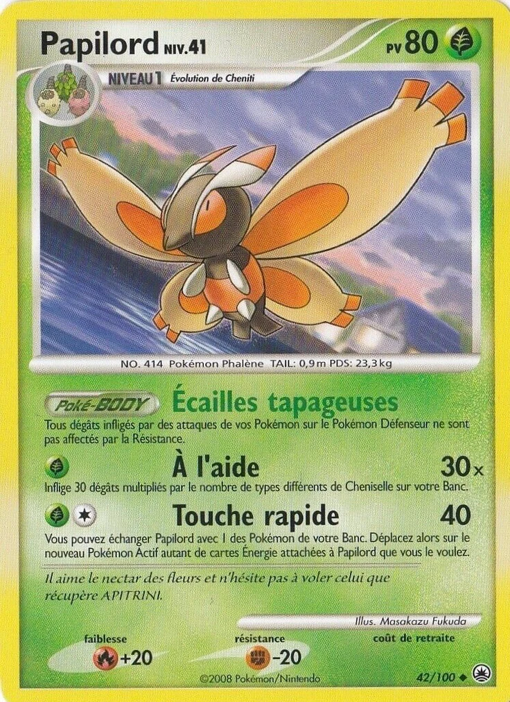 Carte Pokémon Papilord de l'extension Aube Majestueuse