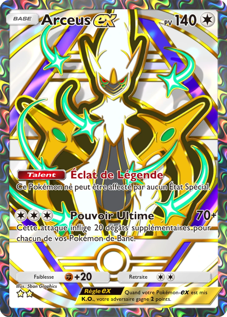 Carte Pokémon Arceus-ex de l'extension Booster de Luxe ex