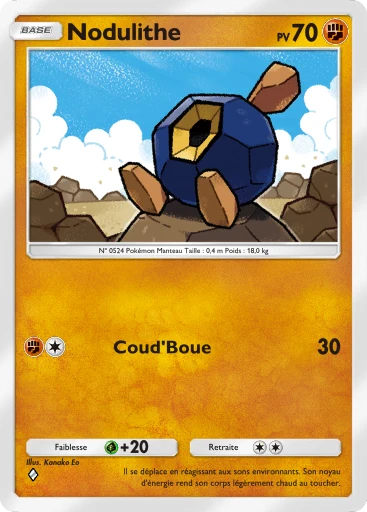 Carte Pokémon Nodulithe de l'extension Booster de Luxe Méga