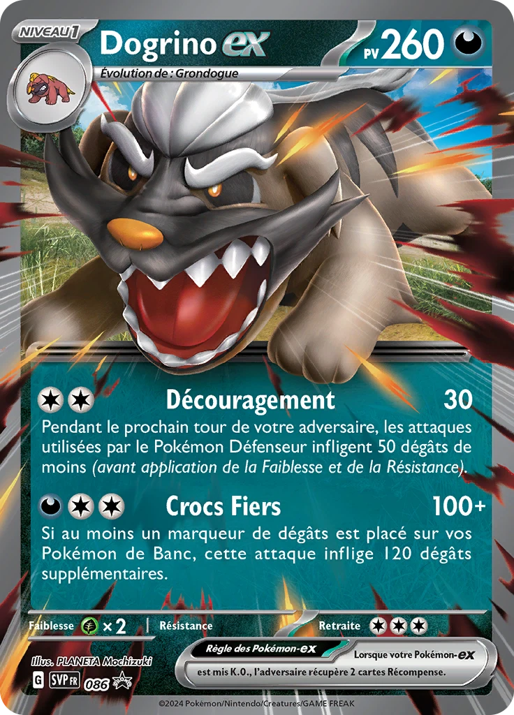 Carte Pokémon Dogrino-ex de l'extension SVP Black Star Promos