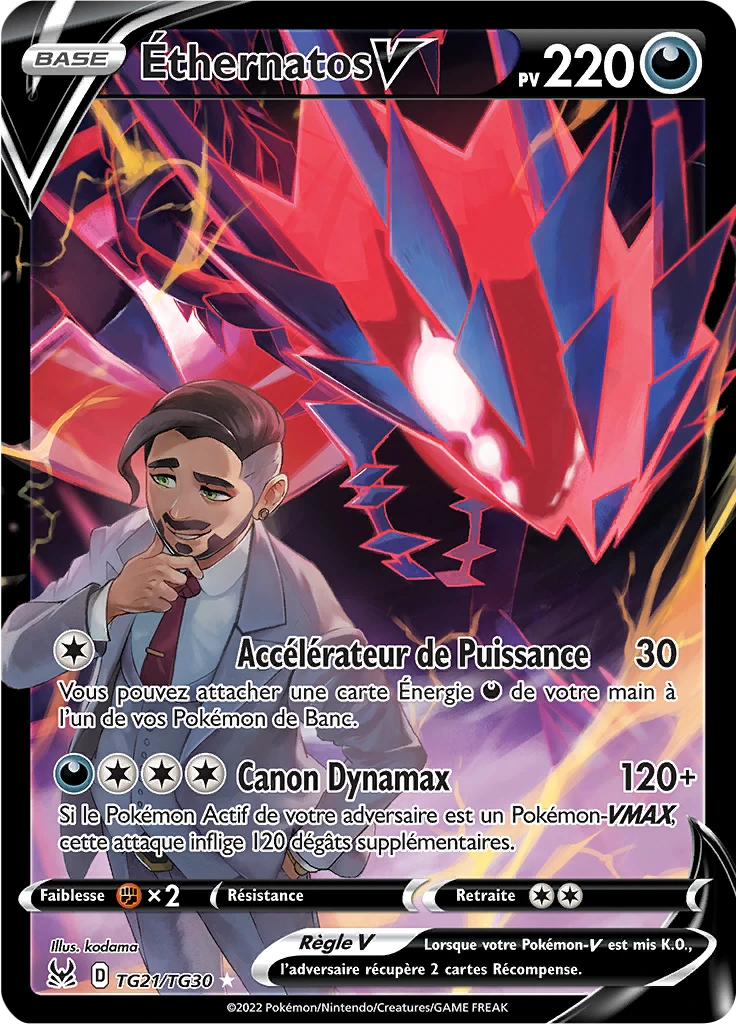 Carte Pokémon Éthernatos V de l'extension Origine Perdue