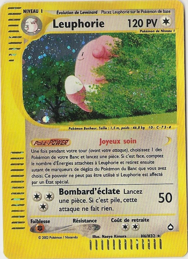 Carte Pokémon Leuphorie de l'extension Aquapolis
