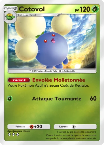 Carte Pokémon Cotovol de l'extension Booster de Luxe ex