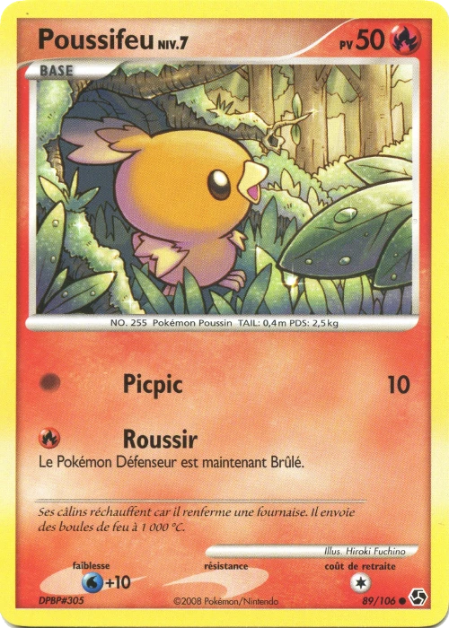 Carte Pokémon Poussifeu de l'extension Duels au Sommets