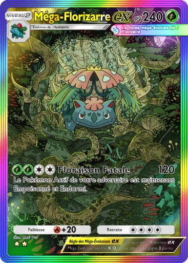 Carte Pokémon Méga-Florizarre-ex de l'extension Embrasement Écarlate