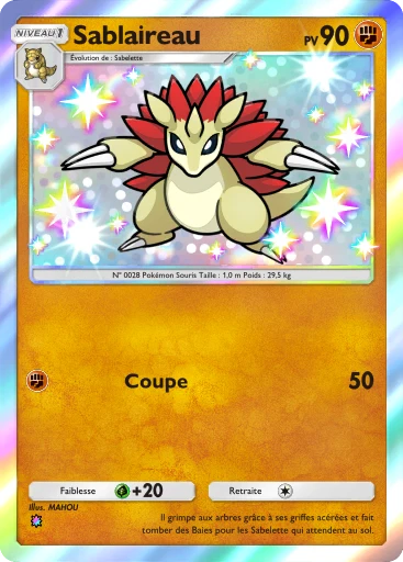 Carte Pokémon Sablaireau de l'extension Embrasement Écarlate