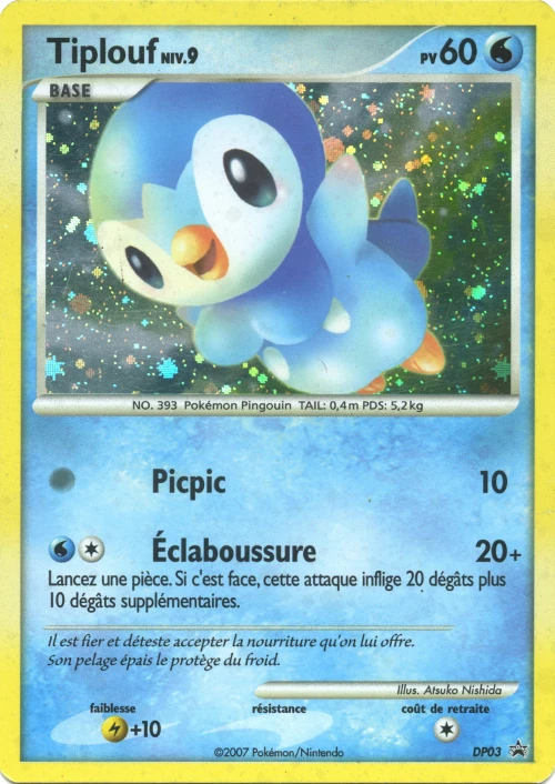 Carte Pokémon Tiplouf de l'extension Promo DP