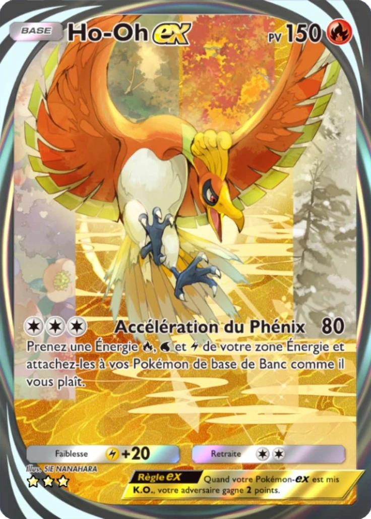 Carte Pokémon Ho-Oh-ex de l'extension Sagesse entre Ciel et Mer