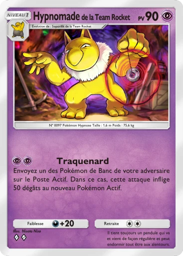 Carte Pokémon Hypnomade de la Team Rocket de l'extension L'Ambition de la Team Rocket
