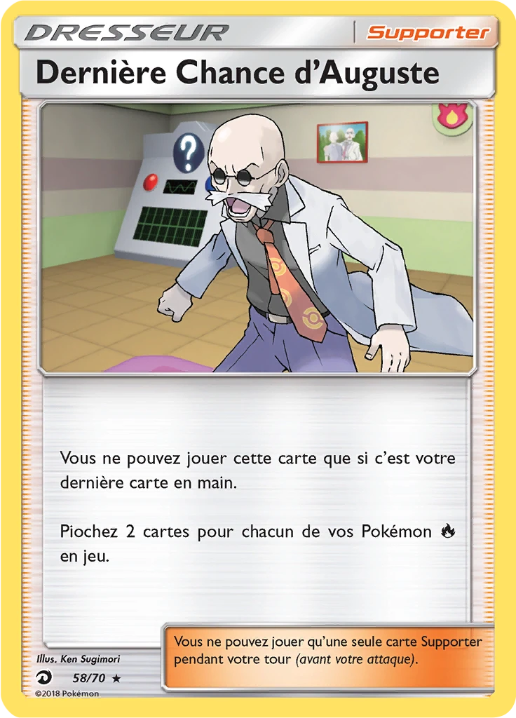 Carte Pokémon Dernière Chance d’Auguste de l'extension Majesté Des Dragons