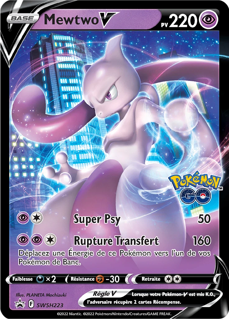 Carte Pokémon Mewtwo V de l'extension Promo SWSH