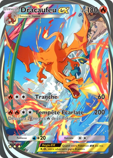 Carte Pokémon Dracaufeu-ex de l'extension Puissance Génétique