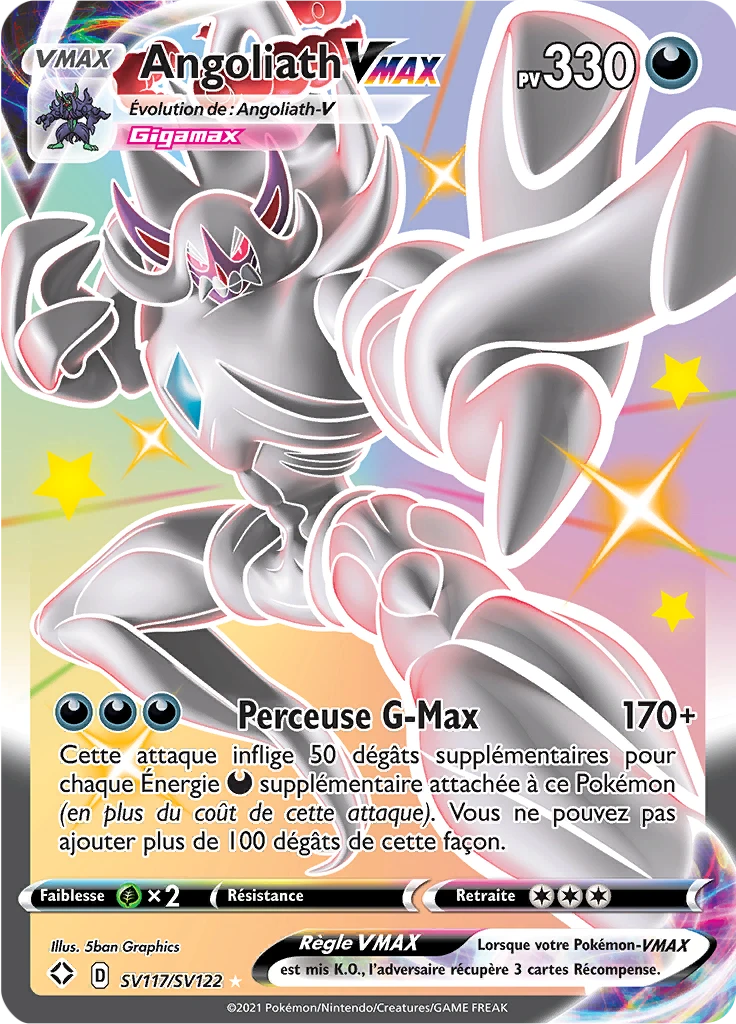 Carte Pokémon Angoliath VMAX de l'extension Destinées Radieuses