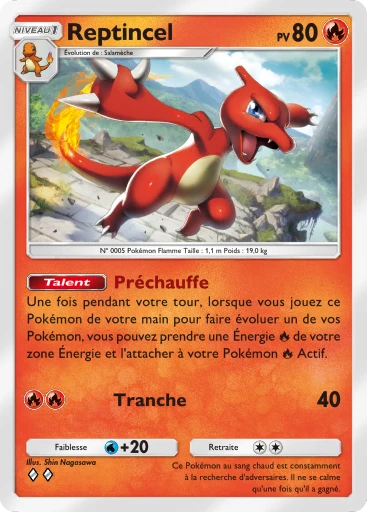 Carte Pokémon Reptincel de l'extension Méga-Rayonnement