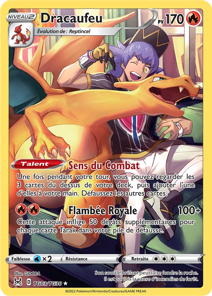 Carte Pokémon Dracaufeu de l'extension Origine Perdue