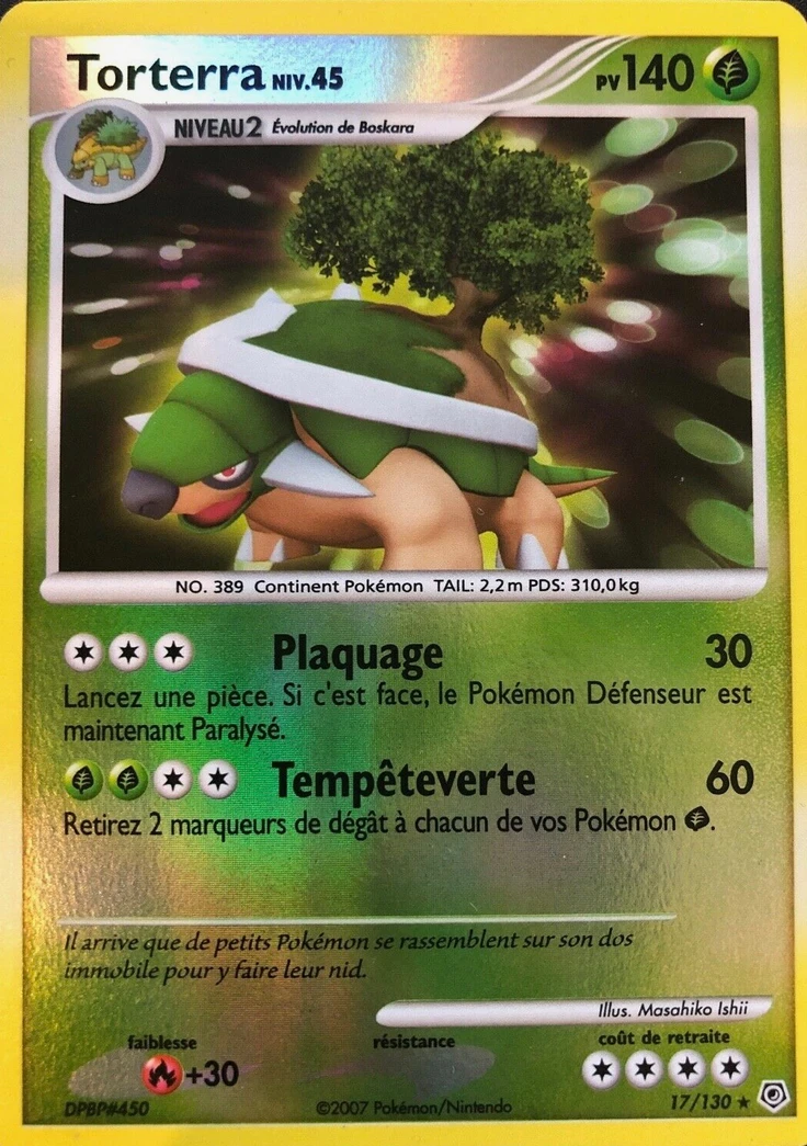 Carte Pokémon Torterra de l'extension Diamant & Perle