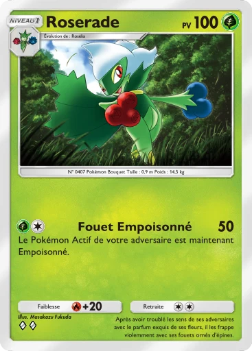 Carte Pokémon Roserade de l'extension Choc Spatio-Temporel