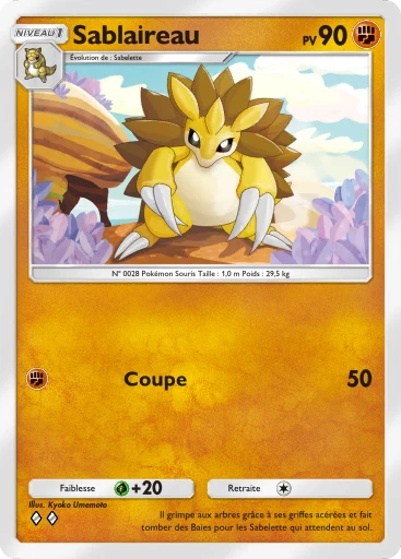 Carte Pokémon Sablaireau de l'extension Méga-Ascension