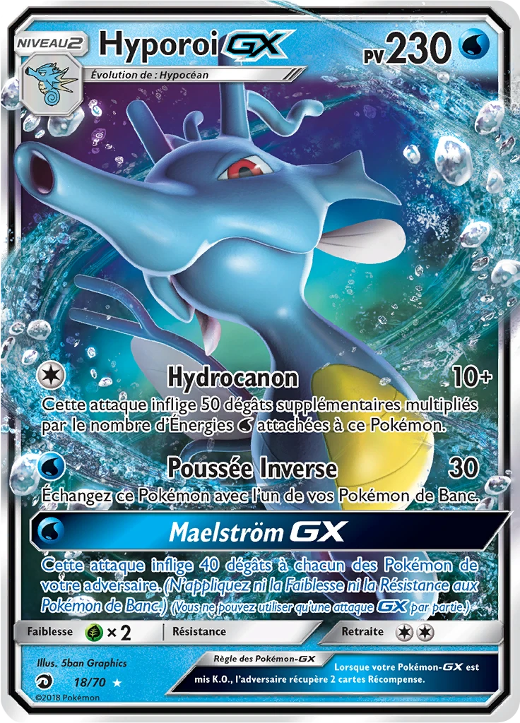 Carte Pokémon Hyporoi GX de l'extension Majesté Des Dragons
