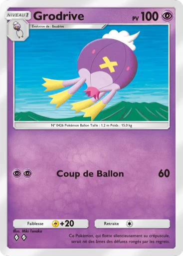 Carte Pokémon Grodrive de l'extension Choc Spatio-Temporel
