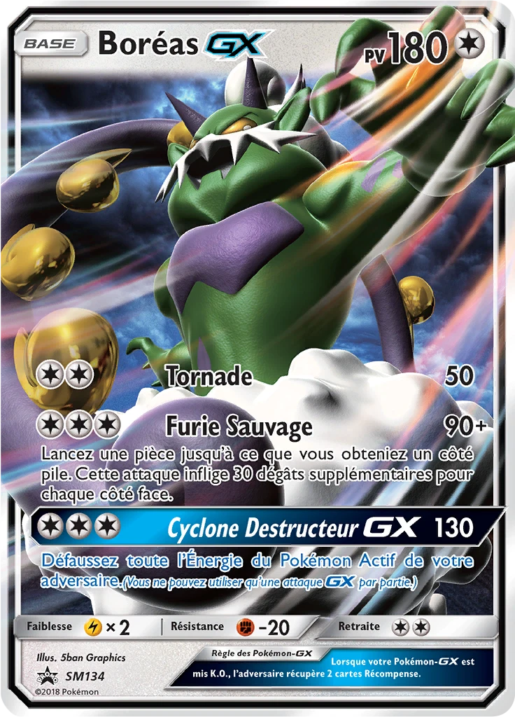 Carte Pokémon Boréas GX de l'extension Promo SM
