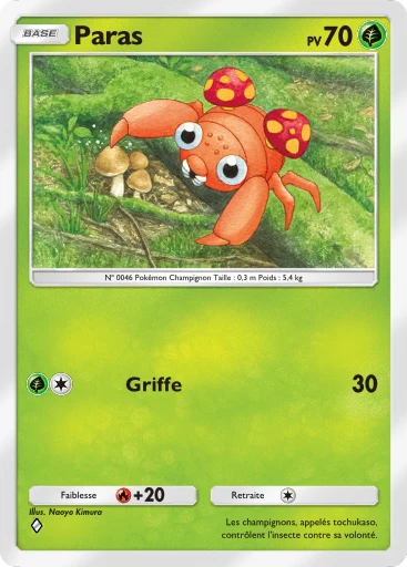 Carte Pokémon Paras de l'extension Puissance Génétique