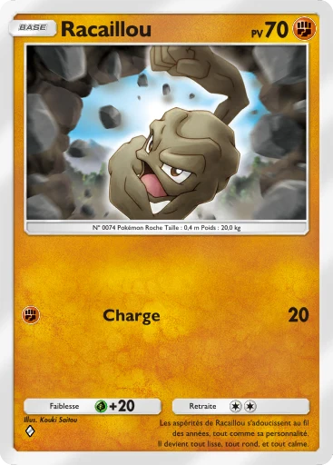 Carte Pokémon Racaillou de l'extension Puissance Génétique