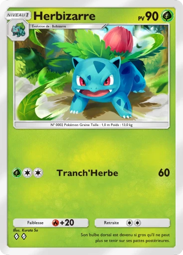 Carte Pokémon Herbizarre de l'extension Puissance Génétique