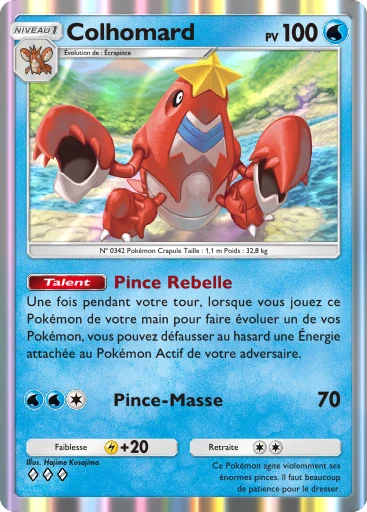 Carte Pokémon Colhomard de l'extension Sagesse entre Ciel et Mer