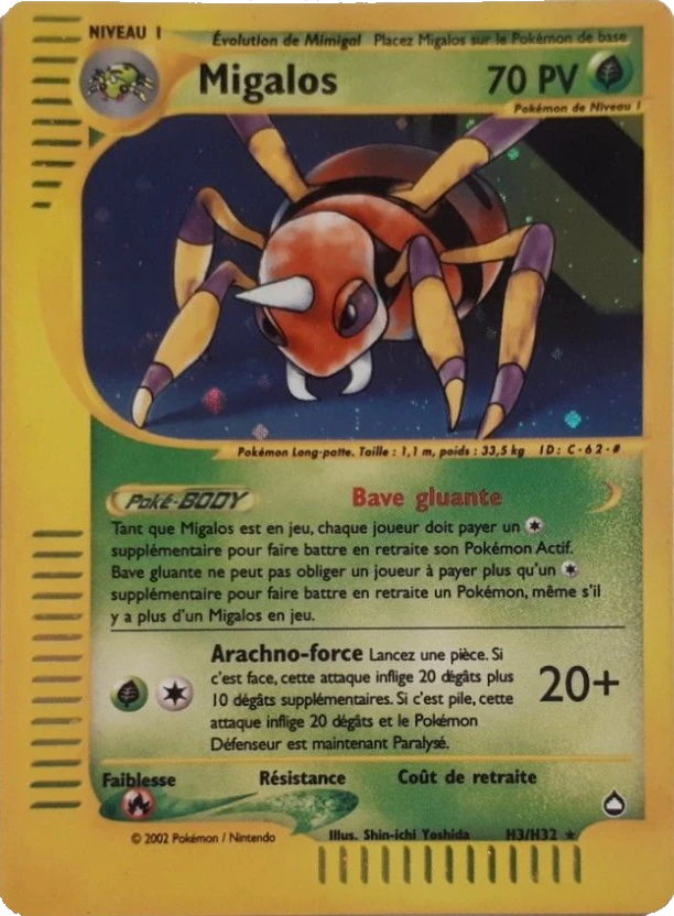 Carte Pokémon Migalos de l'extension Aquapolis