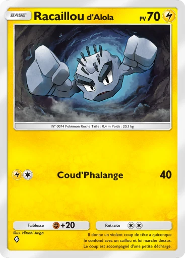 Carte Pokémon Racaillou d'Alola de l'extension Gardiens Astraux