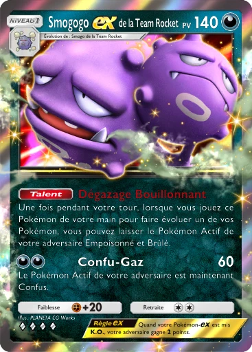 Carte Pokémon Smogogo-ex de la Team Rocket de l'extension L'Ambition de la Team Rocket