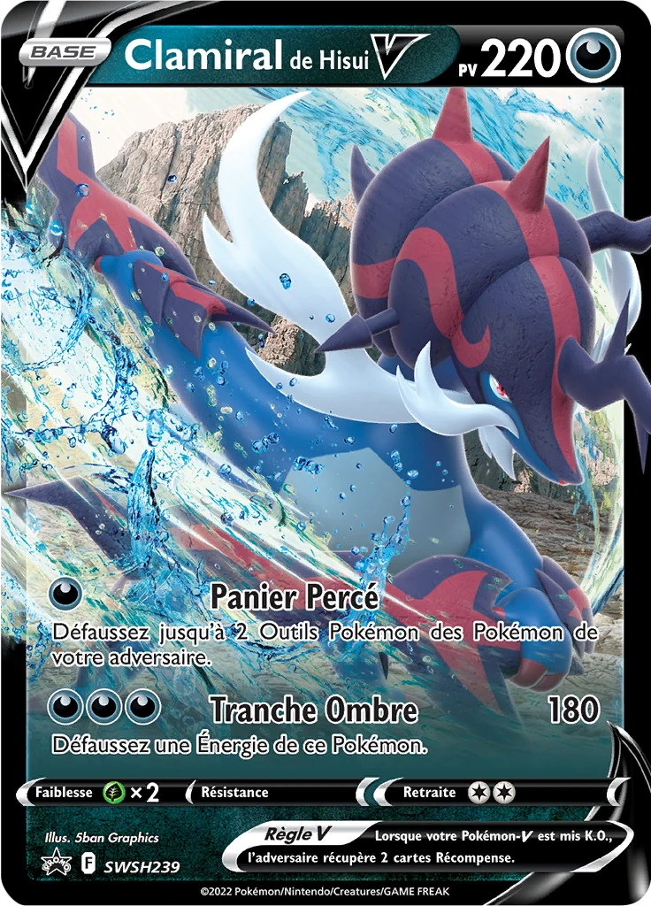 Carte Pokémon Clamiral de Hisui V de l'extension Promo SWSH