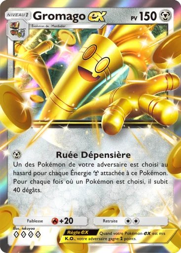 Carte Pokémon Gromago-ex de l'extension Booster de Luxe Méga