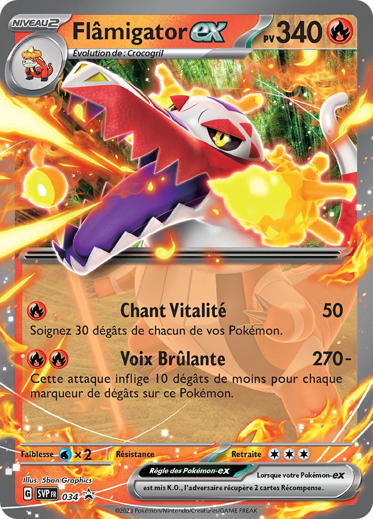 Carte Pokémon Flâmigator-ex de l'extension SVP Black Star Promos