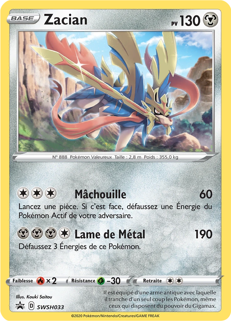 Carte Pokémon Zacian de l'extension Promo SWSH