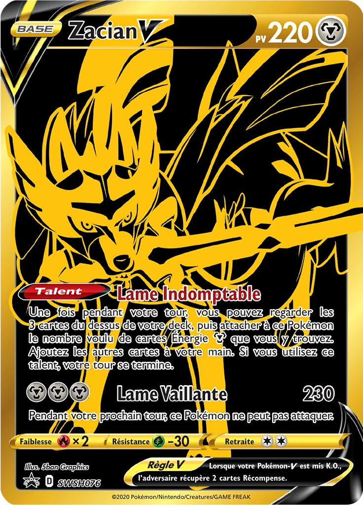 Carte Pokémon Zacian V de l'extension Promo SWSH