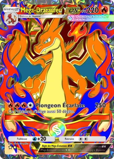 Carte Pokémon Méga-Dracaufeu Y-ex de l'extension Booster de Luxe Méga