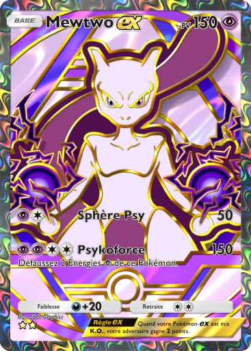 Carte Pokémon Mewtwo-ex de l'extension Booster de Luxe ex