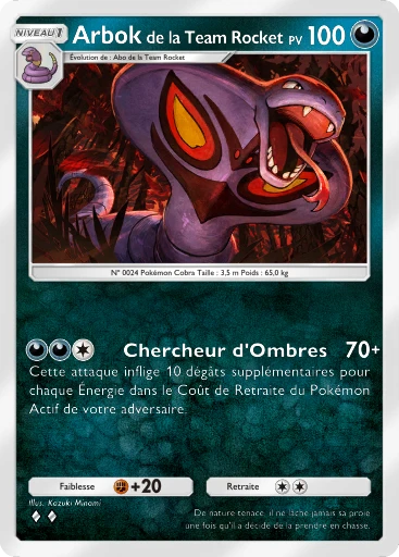 Carte Pokémon Arbok de la Team Rocket de l'extension L'Ambition de la Team Rocket
