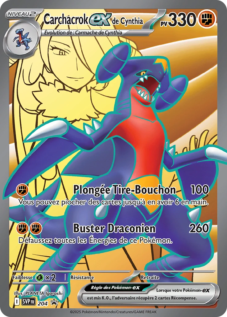 Carte Pokémon Carchacrock-ex de Cynthia de l'extension SVP Black Star Promos