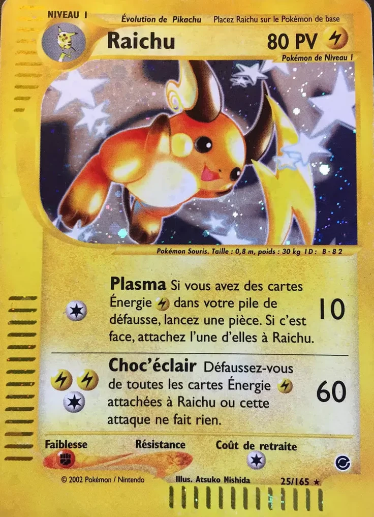 Carte Pokémon Raichu de l'extension Expedition