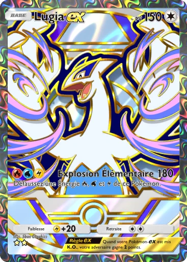 Carte Pokémon Lugia-ex de l'extension Booster de Luxe ex