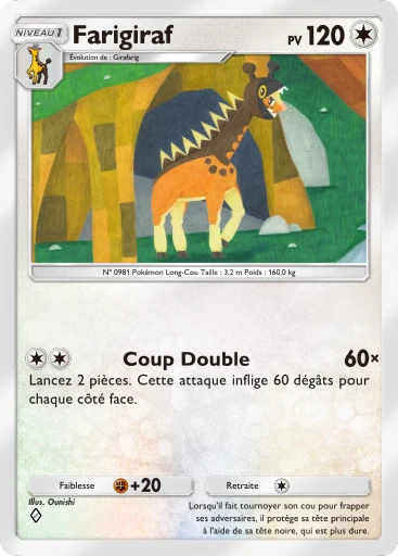 Carte Pokémon Farigiraf de l'extension Propulsion Paradoxe