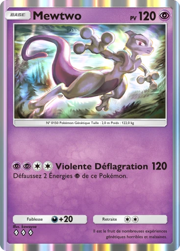 Carte Pokémon Mewtwo de l'extension Puissance Génétique