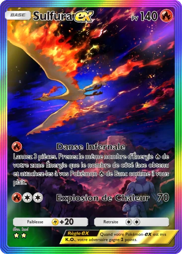 Carte Pokémon Sulfura-ex de l'extension Puissance Génétique