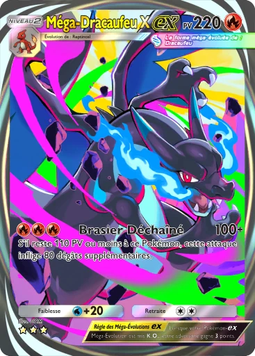 Carte Pokémon Méga-Dracaufeu X-ex de l'extension Booster de Luxe Méga
